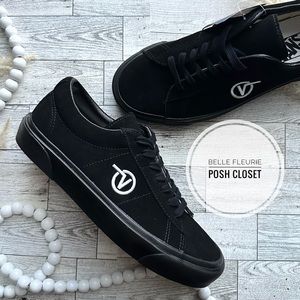 New With Box Vans Anaheim SID DX All Black Suede Low Top Lace Up Shoes